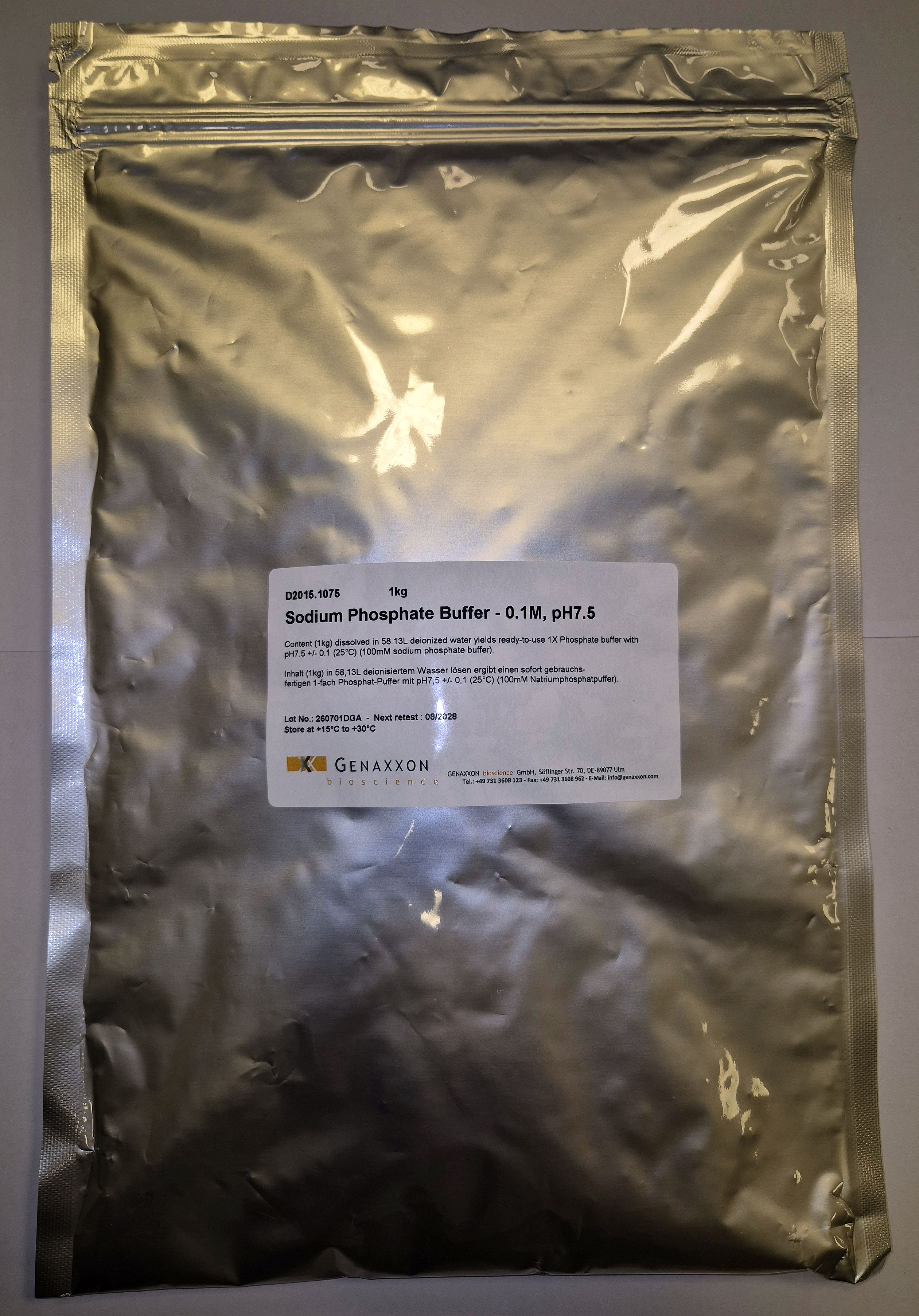 Natriumphosphatpuffer (NaPi) pH6,0 bis pH9,0 - 0.1M